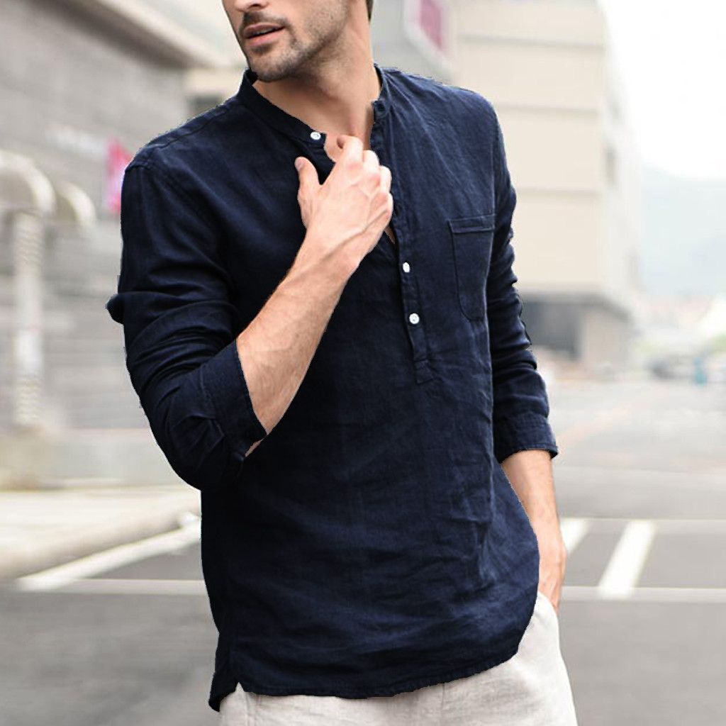 Turn Down Collar Shirt for Men